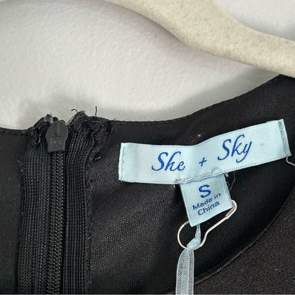 🩷NWT SHE AND SKY LITTLE BLACK DRESS FLOUNCE HEM MINI DRESS DANCE TRENDING - Picture 6 of 8